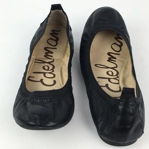Sam Edelman Size 7.5 Black Felicia Leather Ballet